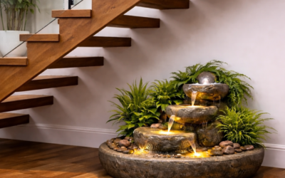 Fonte de água debaixo de escada